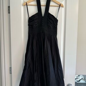 Diane Von Furstenberg Black Ruched Halter Sundress